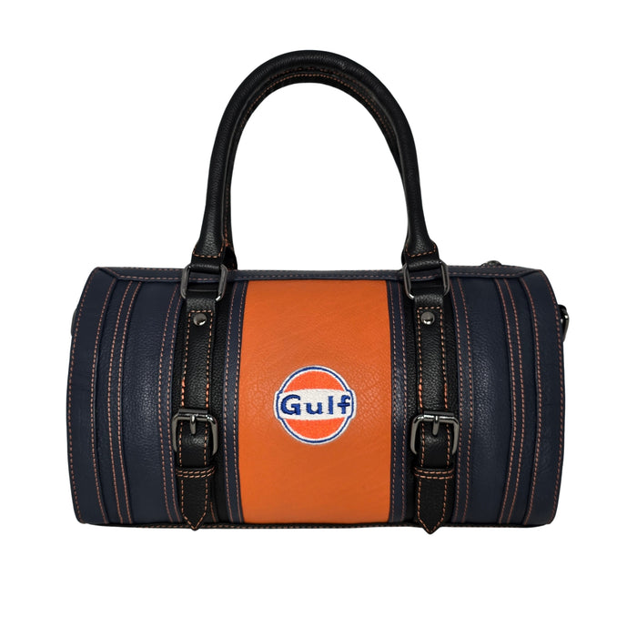 Women's Gulf Leather Pop-the-Clutch Handbag in Navy