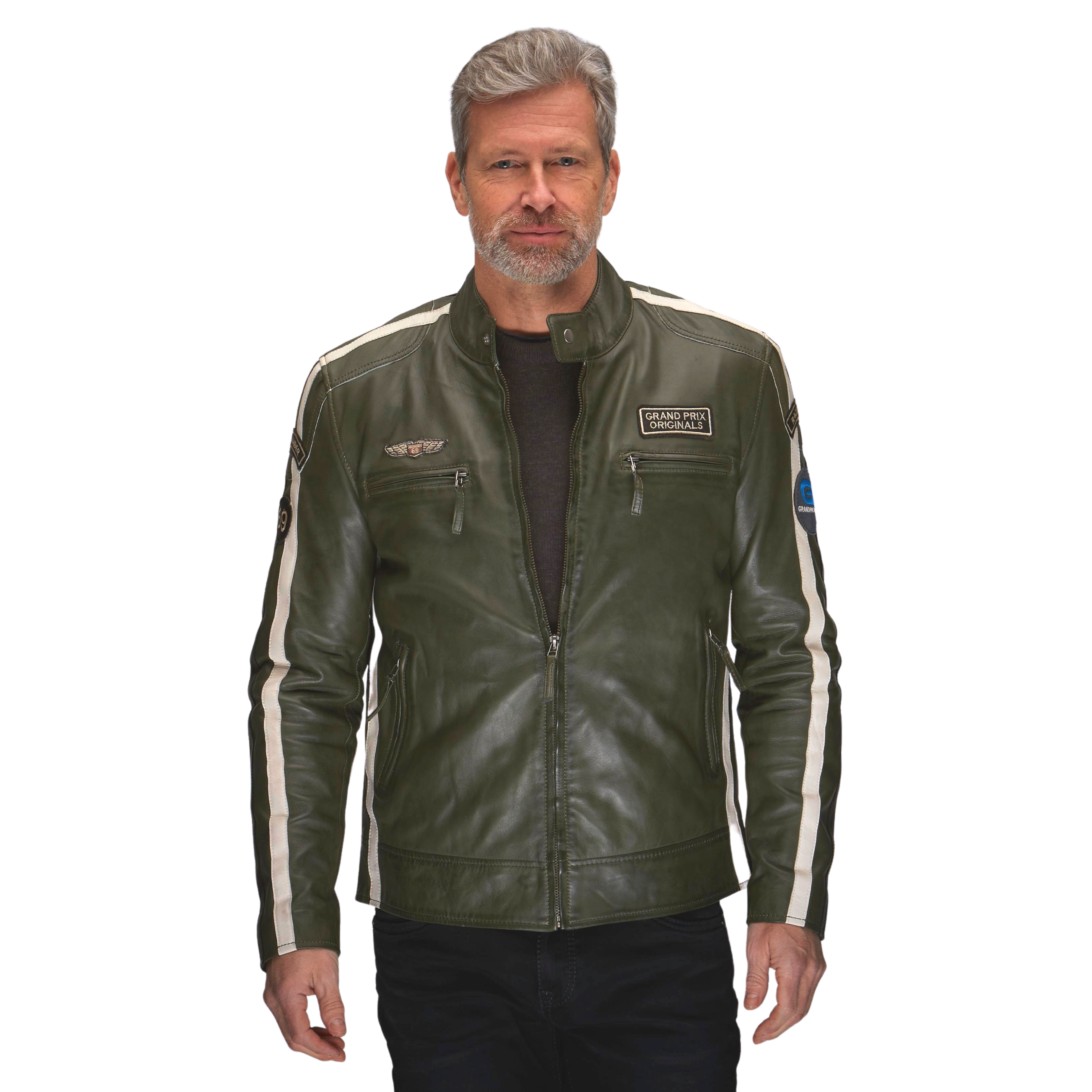 Leather top racer jacket