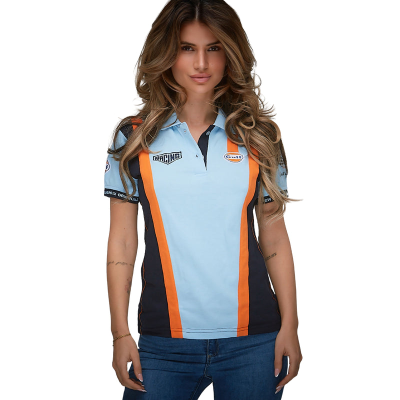 Women's Gulf Racing Team Polo in Gulf Blue