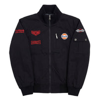 Gulf Men's Sebring Racer Cotton Bomber Jacket in Black