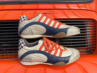 Men's Racing Sneaker in Racing Oil (Creamy White with Navy and Orange)