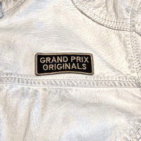 Women's Lambskin Leather Racing Jacket in Vintage White