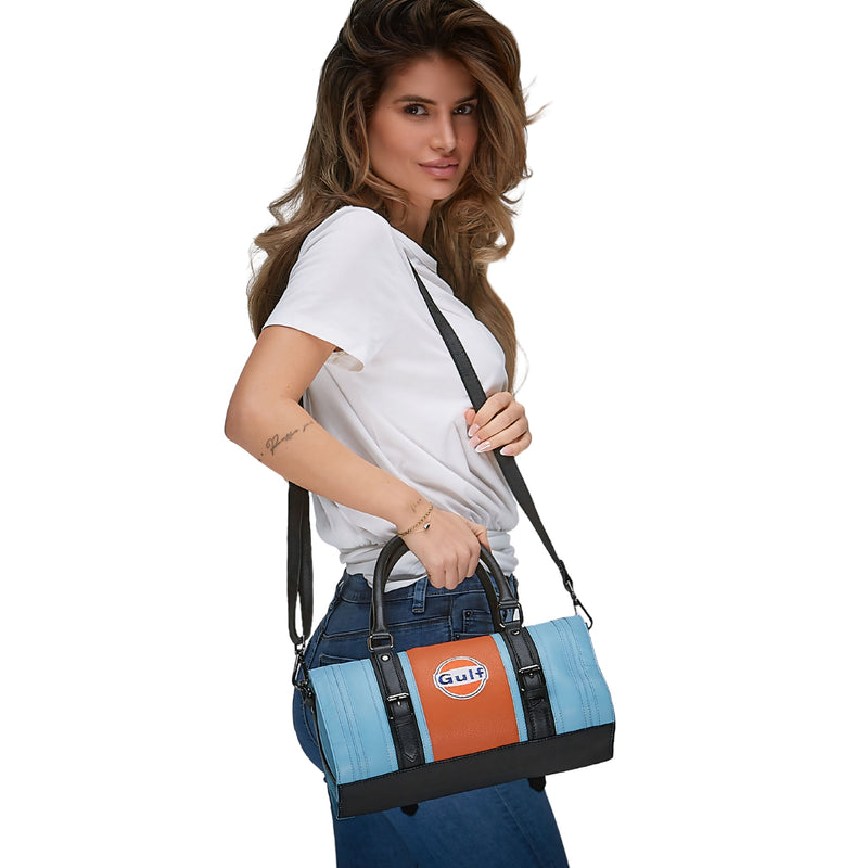 Women's Gulf Leather Pop-the-Clutch Handbag in Gulf Blue
