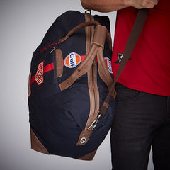 Gulf MD Cotton/Leather Large Duffel Bag in Navy