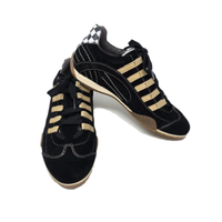 Women's Racing Sneaker in Black and Gold