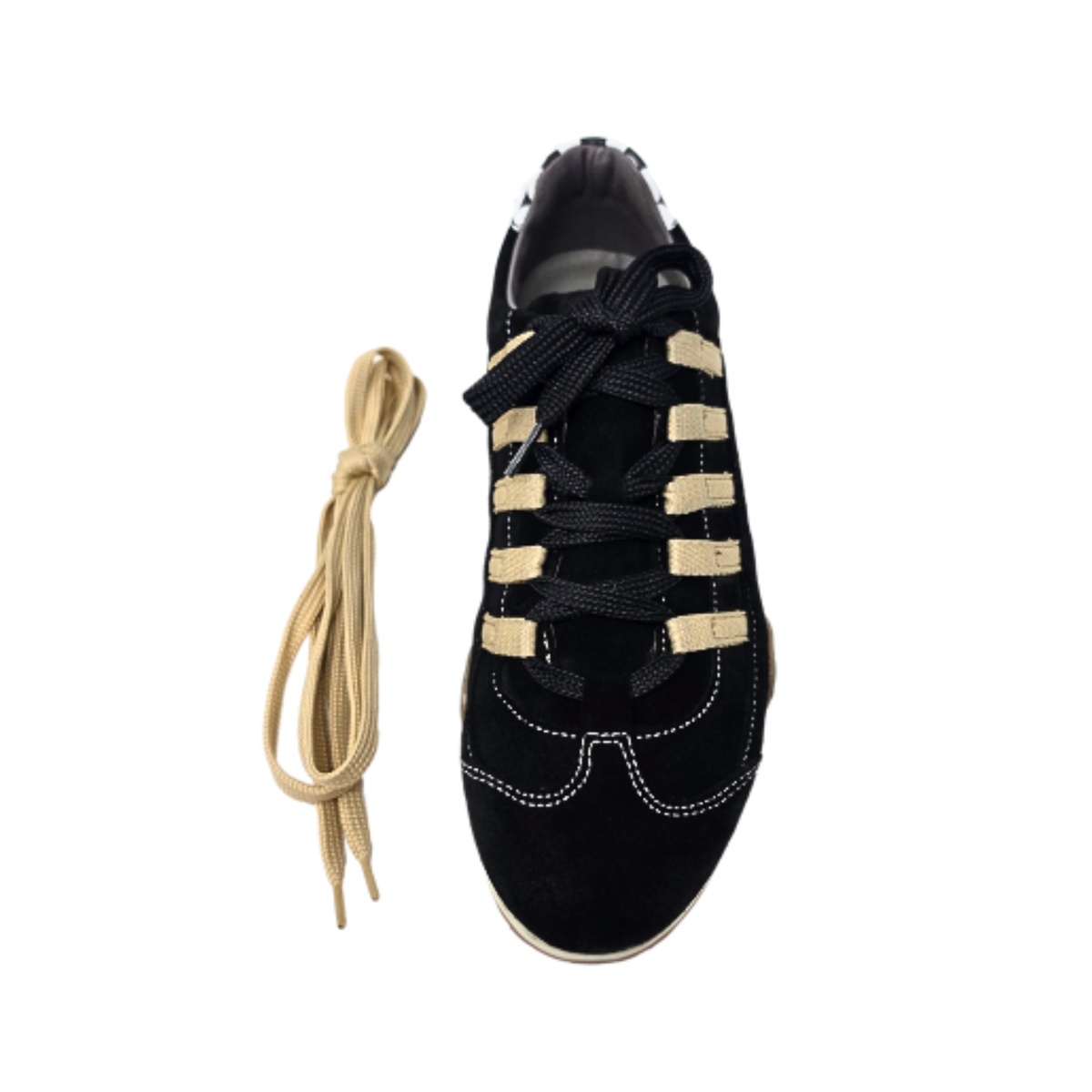 Women's Racing Sneaker in Black and Gold