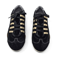 Men's Racing Sneaker in Black & Gold (Pepita Edition)