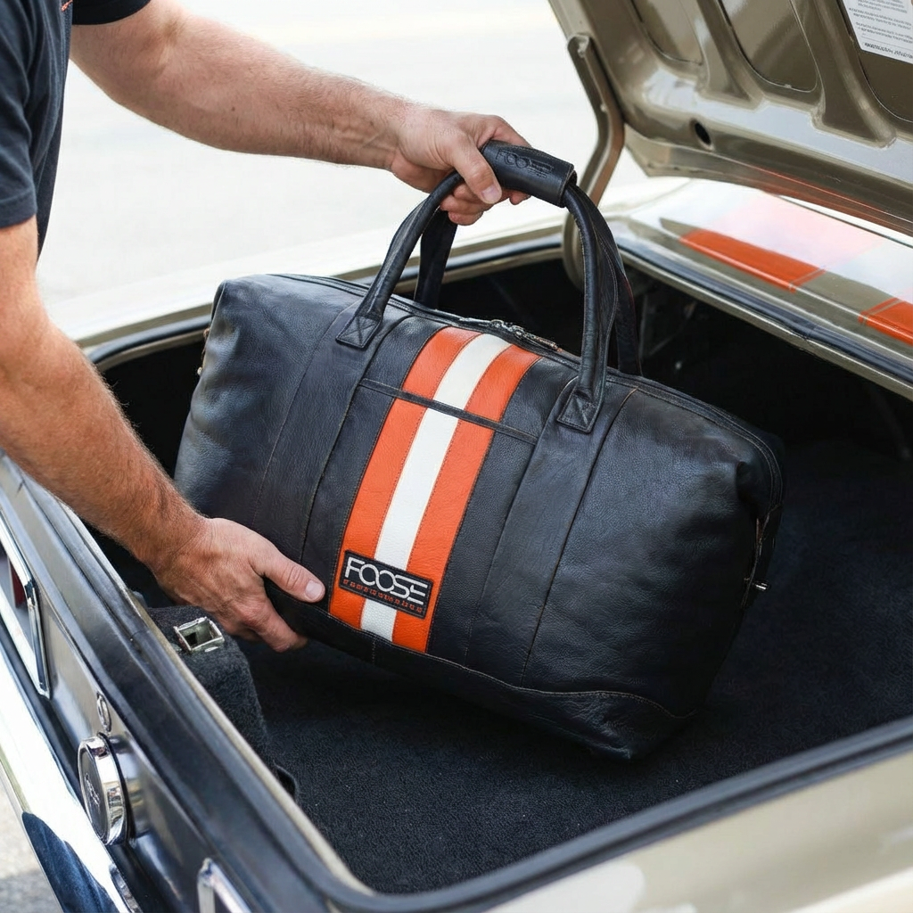 Foose Performance × GrandPrix Originals – Vintage Leather Duffel Bag
