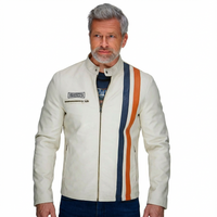 **NEW** GPO Roadmaster Lambskin Leather Jacket in Ivory