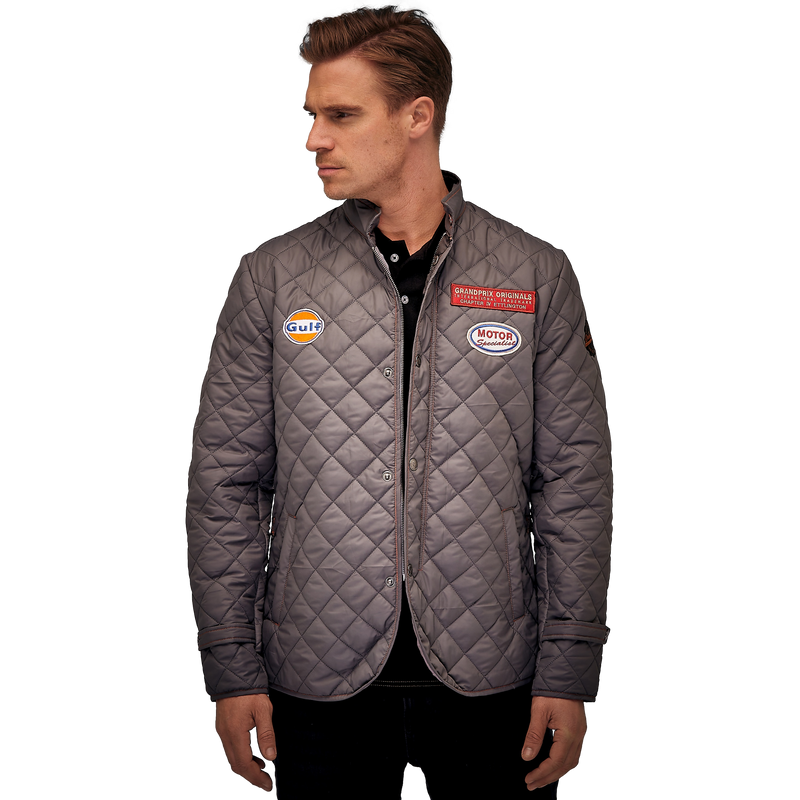 Gulf Gentleman Driver Quilted Jacket in Steel Gray