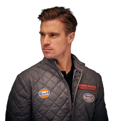 Gulf Gentleman Driver Quilted Jacket in Steel Gray