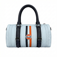 Gulf Leather Pop-the-Clutch Handbag in Heritage Gulf Blue