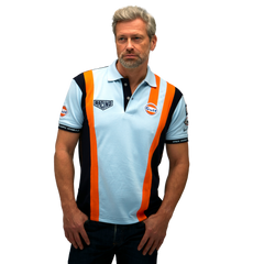 Gulf Racing Team Polo in Gulf Blue