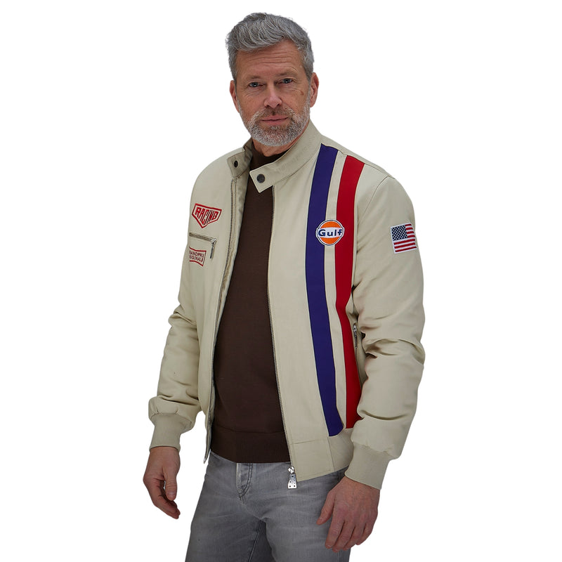 Gulf Roadmaster Cotton Bomber Jacket in Sand