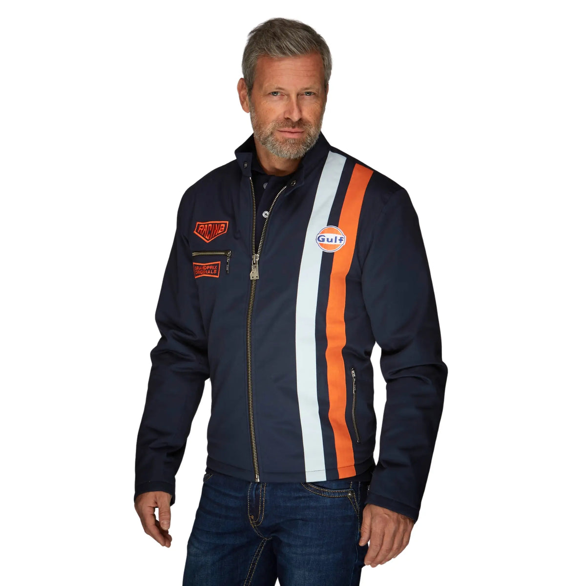 Gulf Roadmaster Cotton Jacket in Navy – GrandPrix Originals USA Gulf Roadmaster Cotton Jacket in Navy – GrandPrix Originals USA
