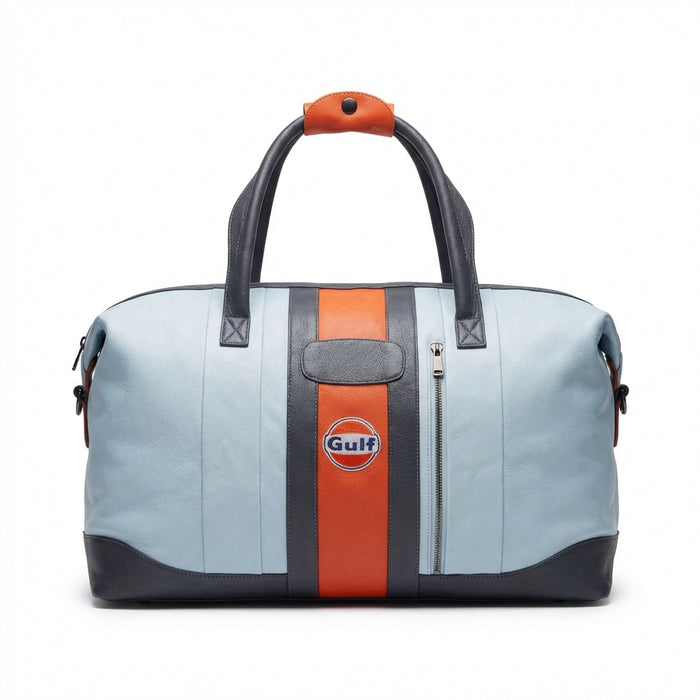 Gulf Leather Duffel Bag in Heritage Gulf Blue