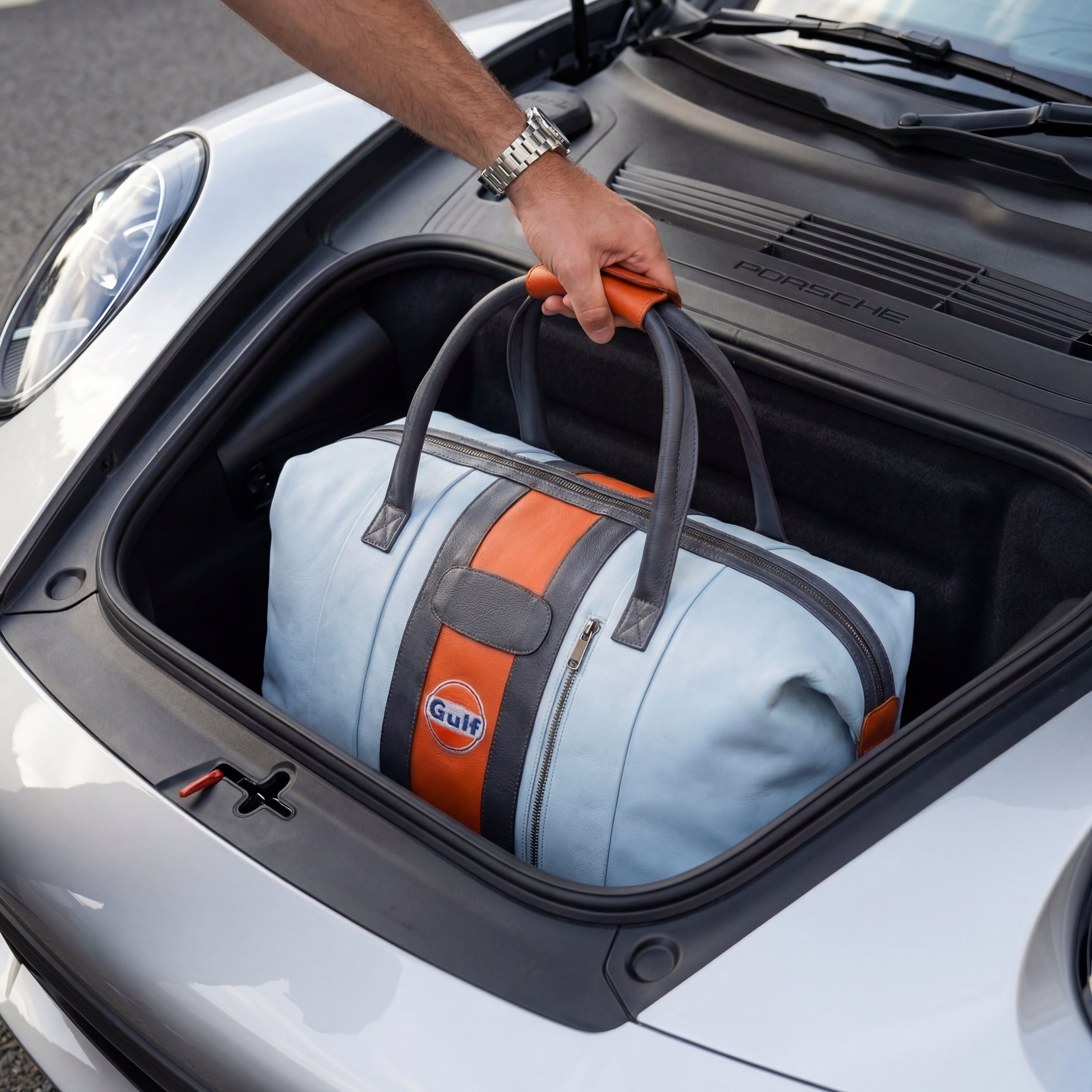 Gulf Leather Duffel Bag in Heritage Gulf Blue – GrandPrix