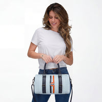 Gulf Leather Pop-the-Clutch Handbag in Heritage Gulf Blue