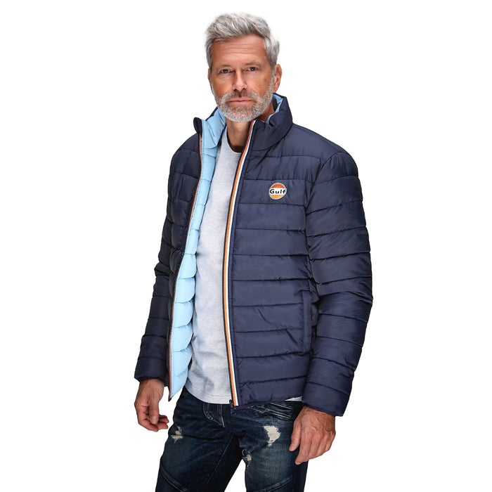 Gulf Reversible Puffer Jacket in Navy / Gulf Blue