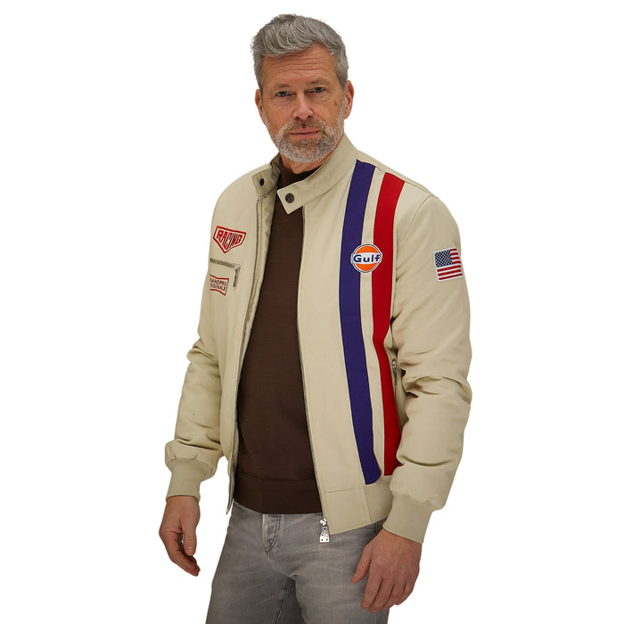 Gulf Roadmaster Cotton Bomber Jacket in Sand