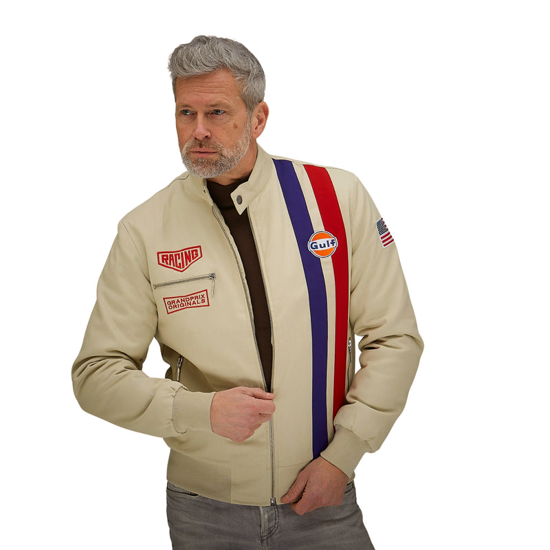 Gulf Roadmaster Cotton Bomber Jacket in Sand