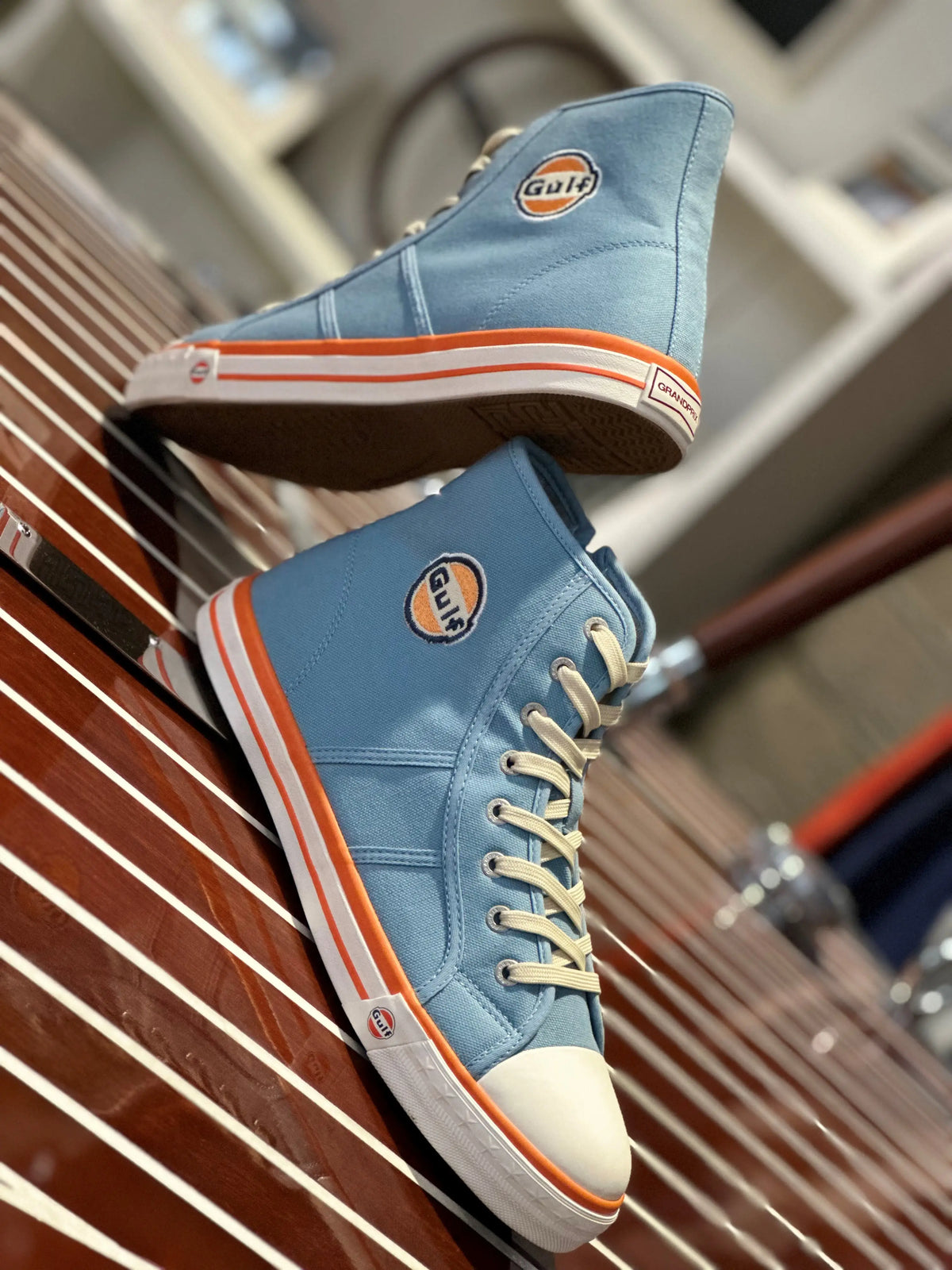 Gulf Canvas Sneakers With A Blue Logo Men's Gulf High-Top Canvas