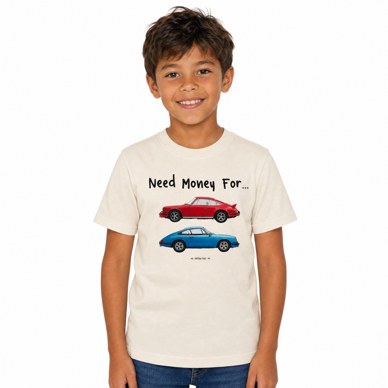 Kids Need Money for Cars T-Shirt in Cream
