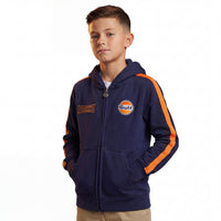Kids Gulf Striped Zip Hoodie in Navy
