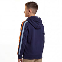 Kids Gulf Striped Zip Hoodie in Navy
