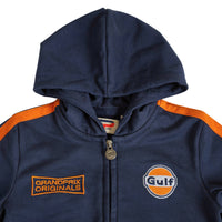 Kids Gulf Striped Zip Hoodie in Navy