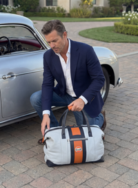 Gulf Leather Duffel Bag in Heritage Gulf Blue
