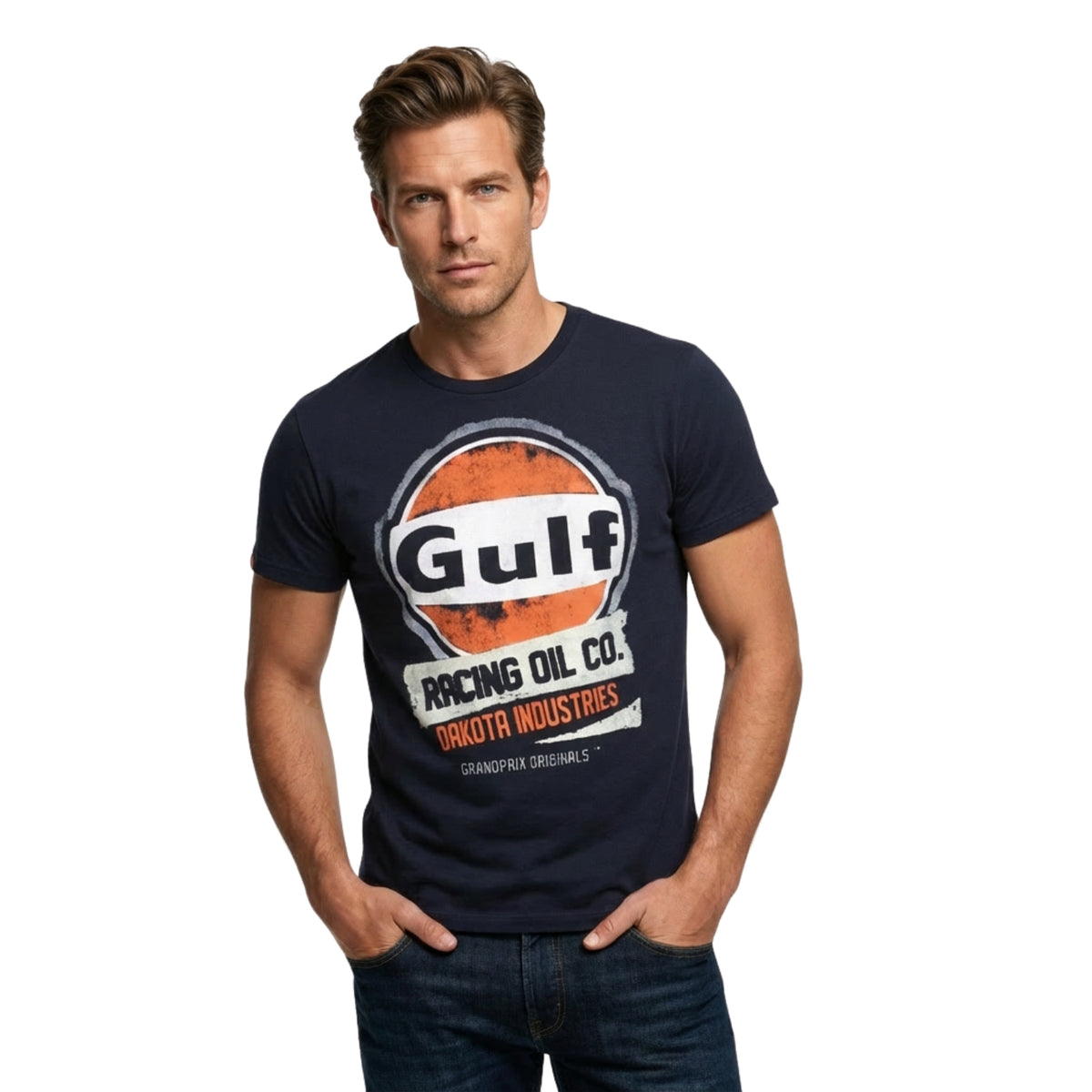 **NEW** Gulf Racing Oil T-Shirt in Navy