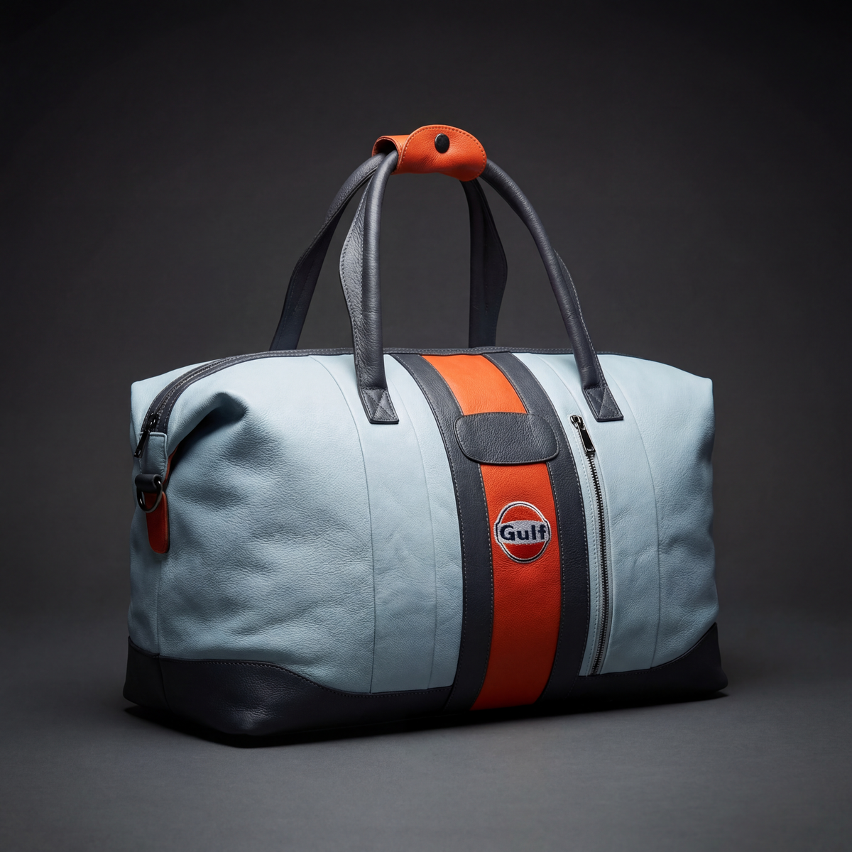 Gulf Leather Duffel Bag in Heritage Gulf Blue