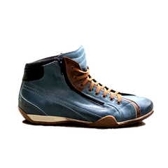 Men's GrandPrix High-Top Sneaker in Monza Indigo (Navy and Brown)