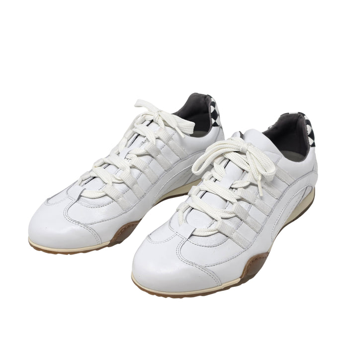 Women's Racing Sneaker in White v2 with Natural Sole