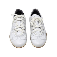 Women's Racing Sneaker in White v2 with Natural Sole