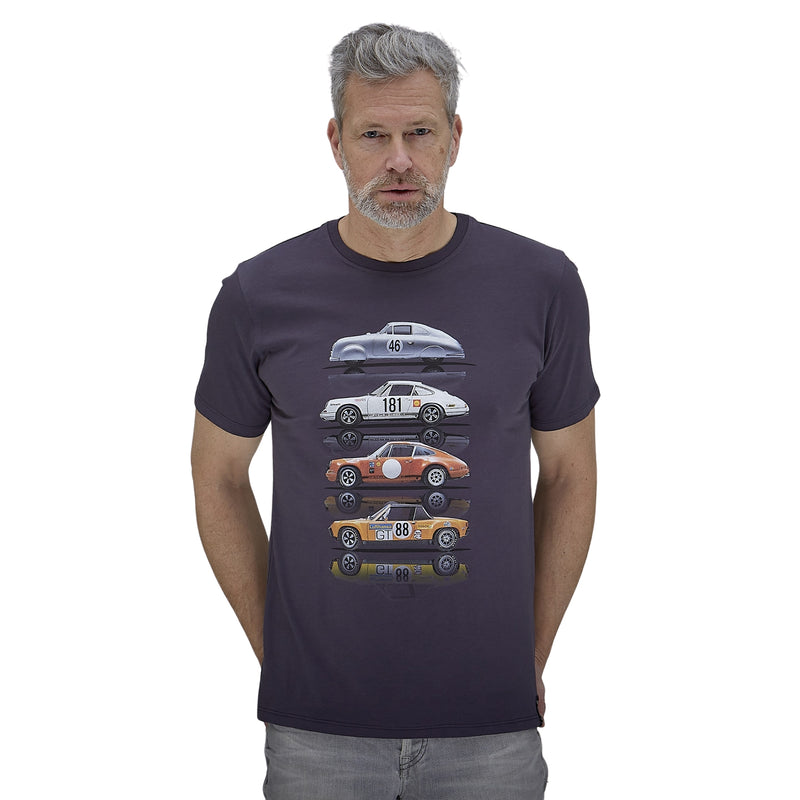 Porsche Race Cars T-Shirt in Dark Grey (Slim Cut)