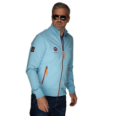 Gulf Raceway Cotton Zip Jacket in Gulf Blue