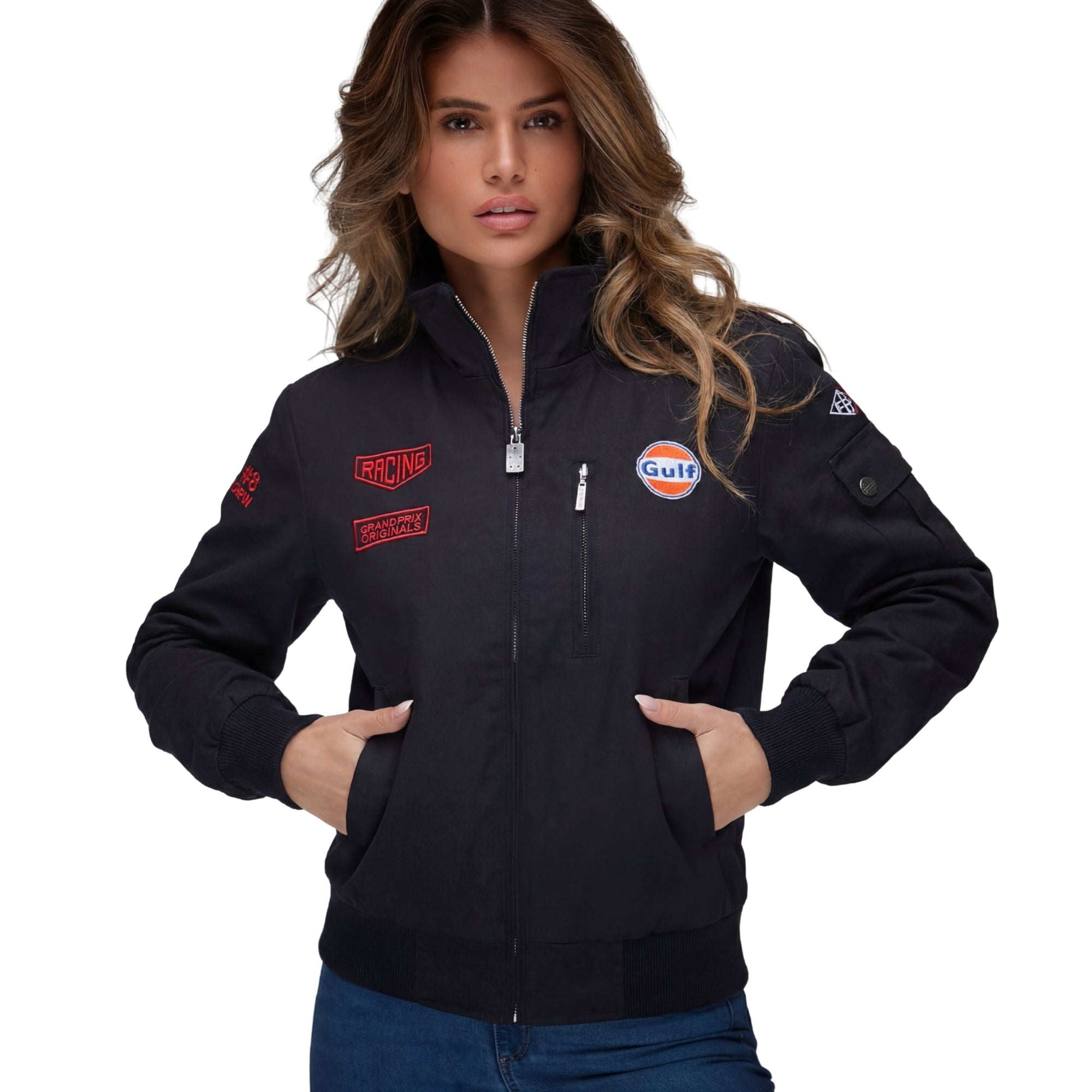Gulf Sebring Lady Racer Jacket in Black – GrandPrix Originals USA