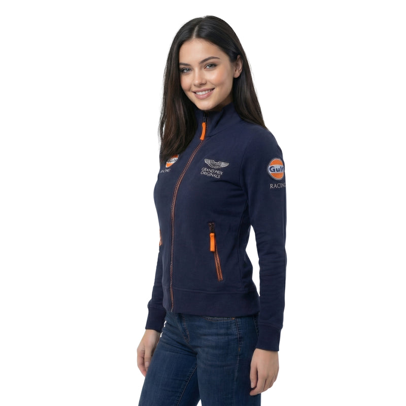Women's Gulf Raceway Cotton Zip Jacket in Navy