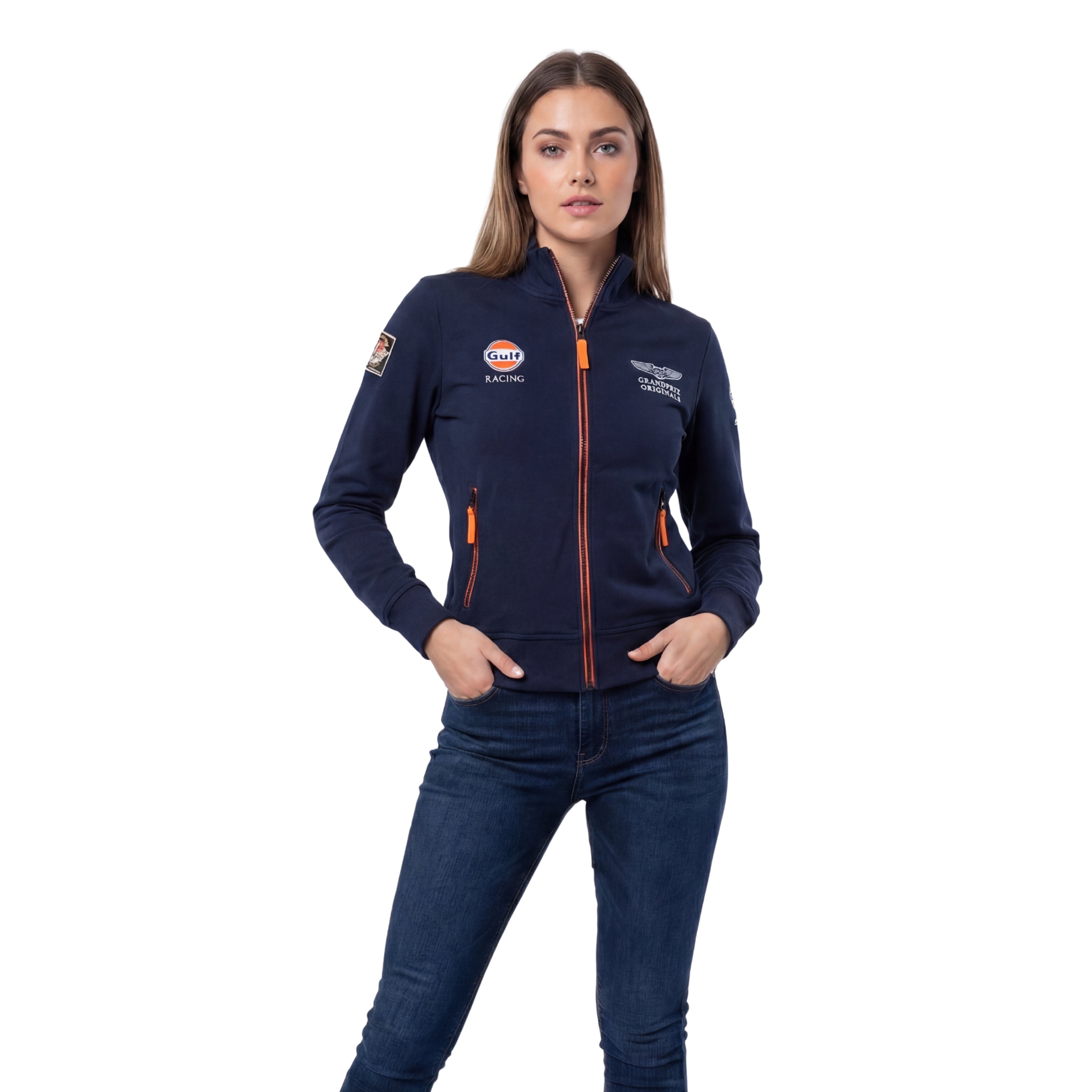 Women's Gulf Raceway Cotton Zip Jacket in Navy – GrandPrix