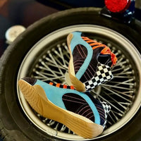 Women's Racing Sneaker in Blue Suede