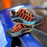 Women's Racing Sneaker in Blue Suede
