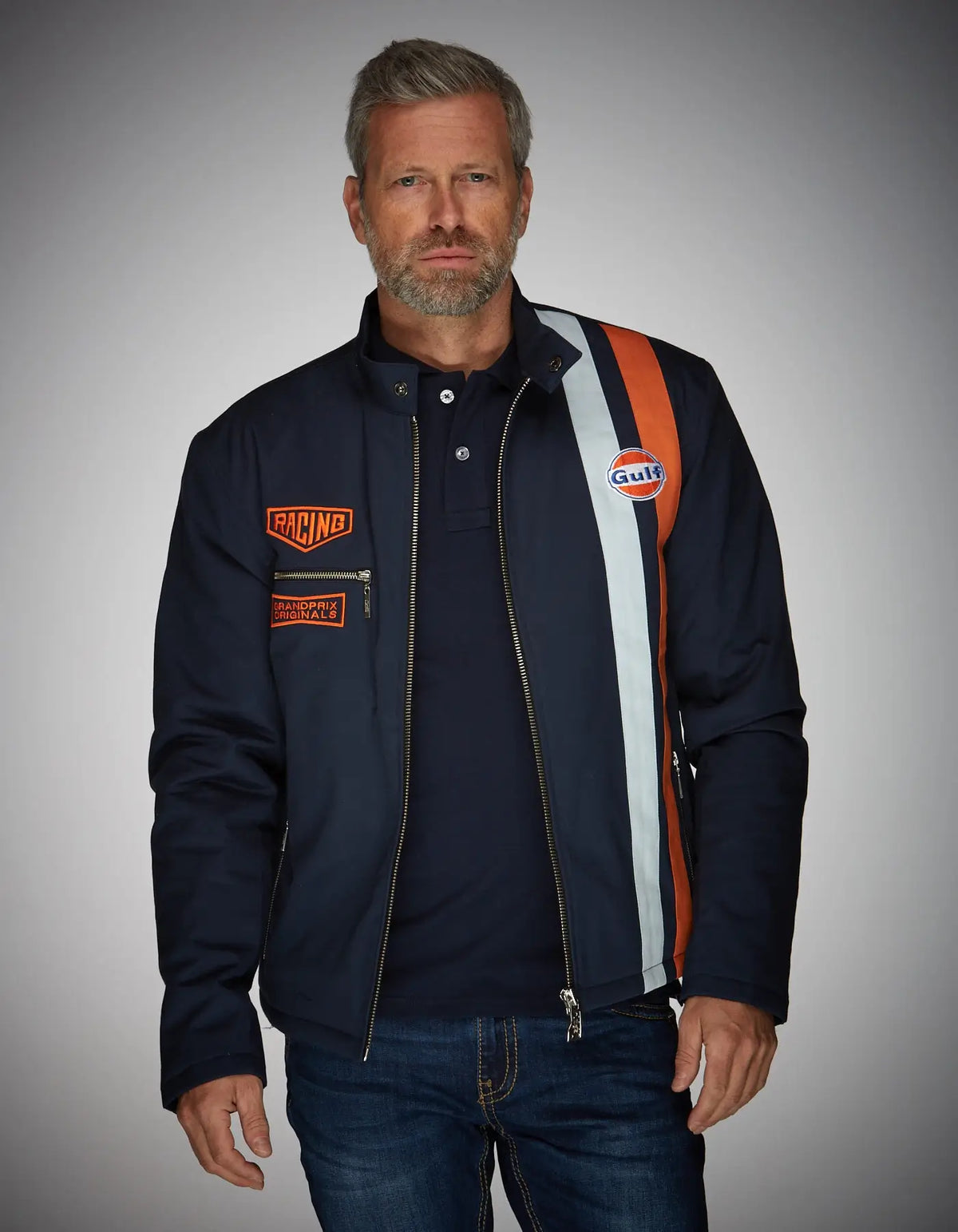 Gulf Roadmaster Cotton Jacket in Navy – GrandPrix Originals USA Gulf Roadmaster Cotton Jacket in Navy – GrandPrix Originals USA