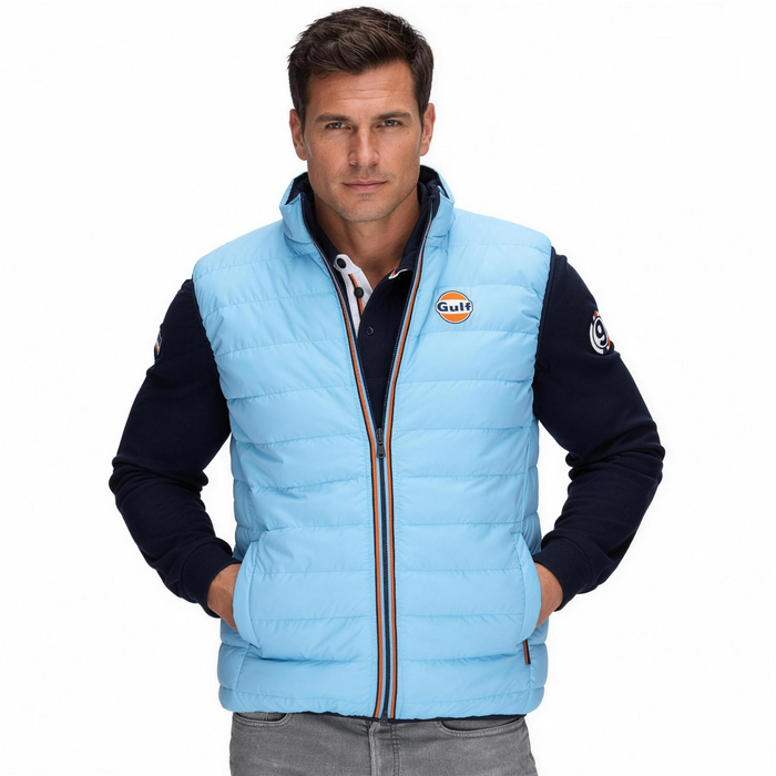 Gulf Reversible Puffer Vest in Gulf Blue, front view