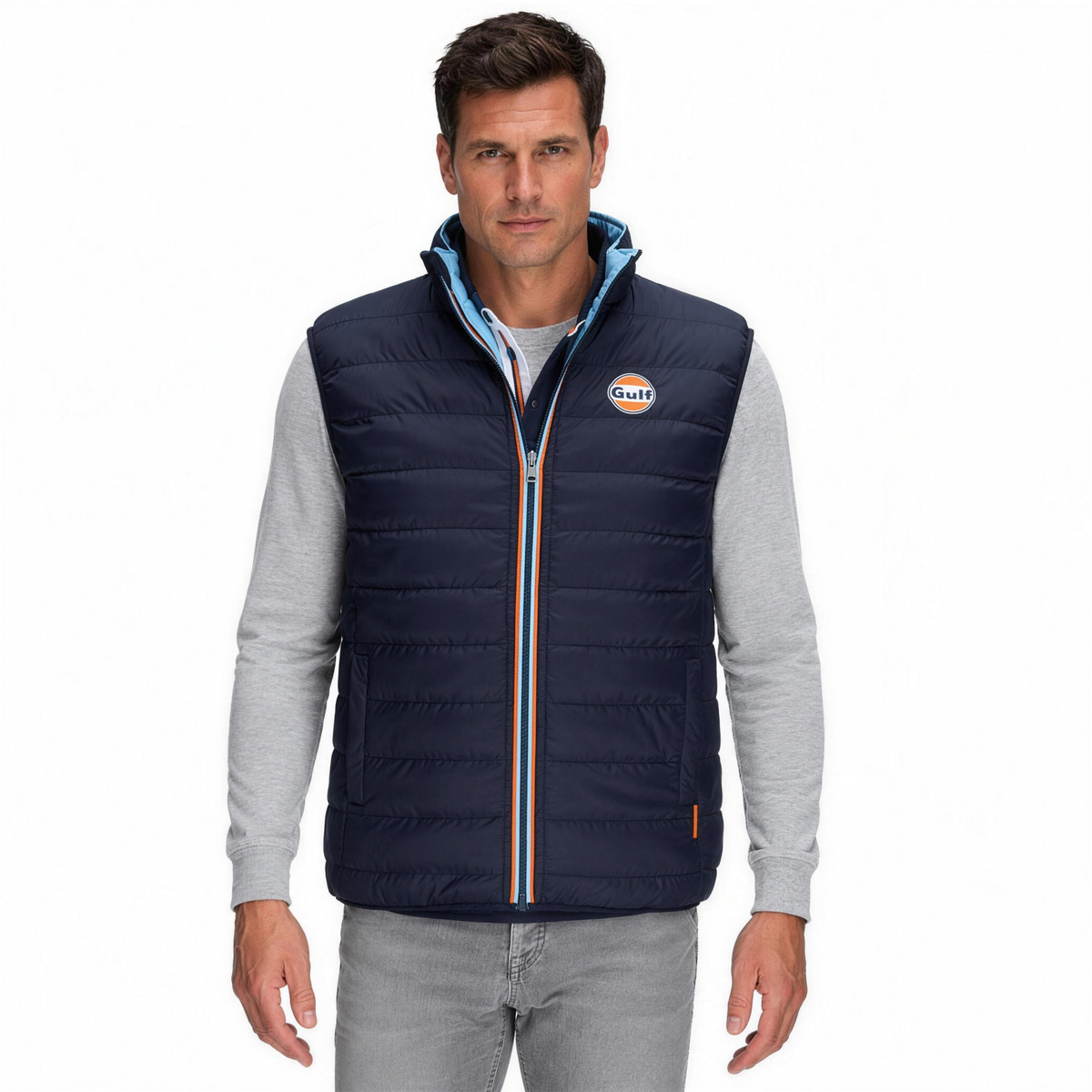 Gulf Reversible Puffer Vest in Navy, front view