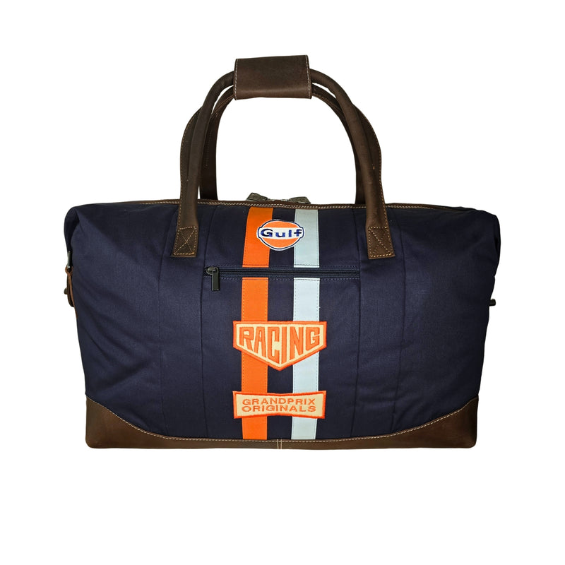 ***NEW*** Gulf Roadmaster Cotton/Leather Large Duffel Bag in Navy