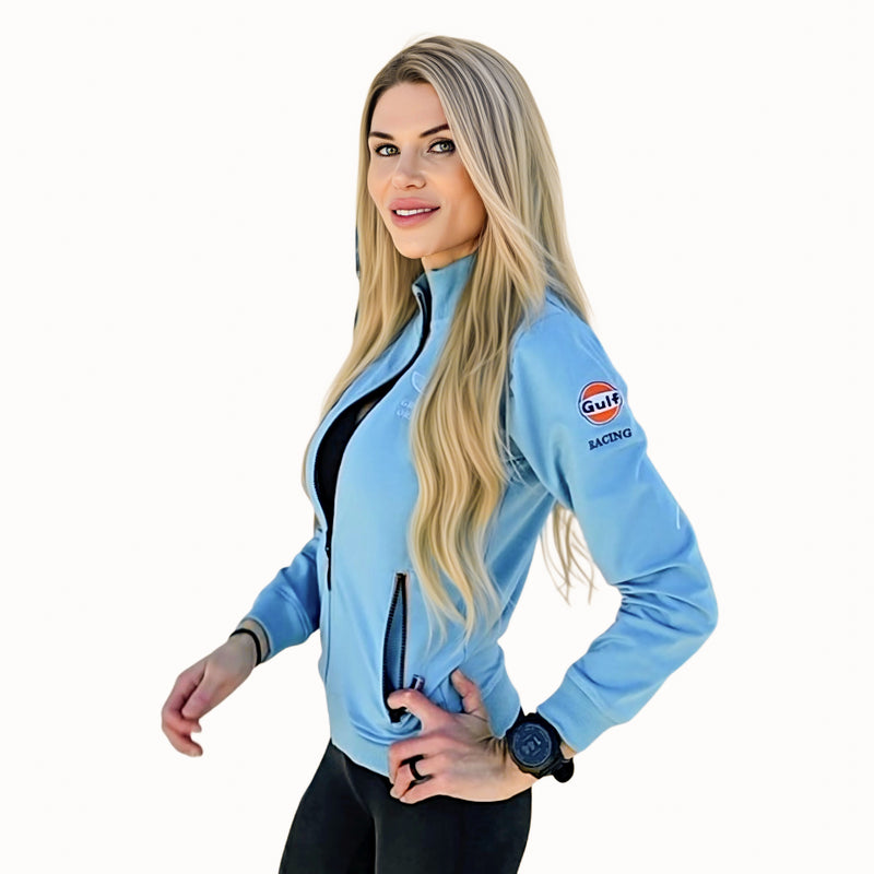 **NEW** Women's Gulf Raceway Cotton Zip Jacket in Gulf Blue