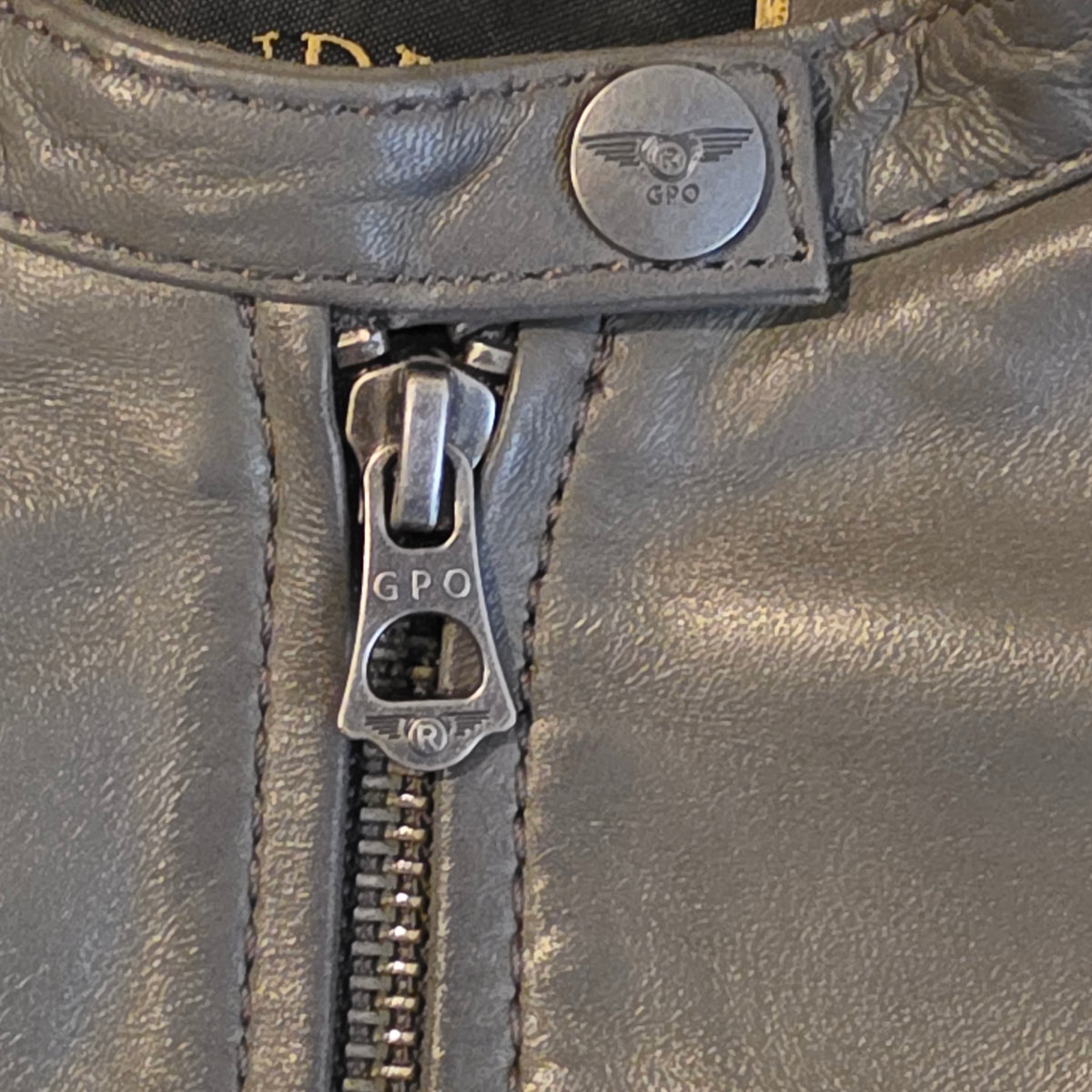 Women's Lambskin Leather Racing Jacket in Classic Gunmetal Grey