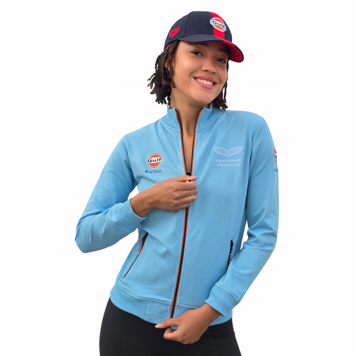 Women's Gulf Raceway Cotton Zip Jacket in Gulf Blue